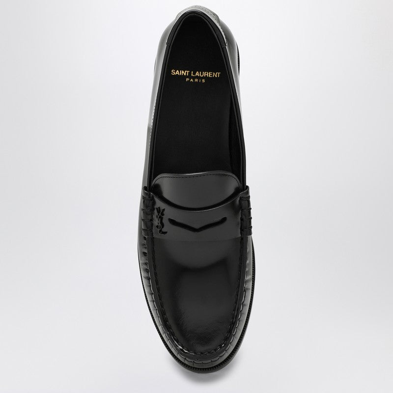 Saint Laurent Black leather loafer with monogram 670232AAA7RP_YSL-1000