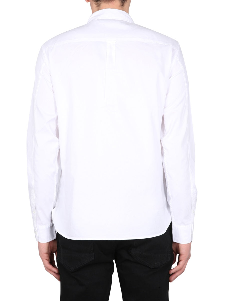 ALLSAINTS SHIRT WITH LOGO EMBROIDERY MS257UWHITE