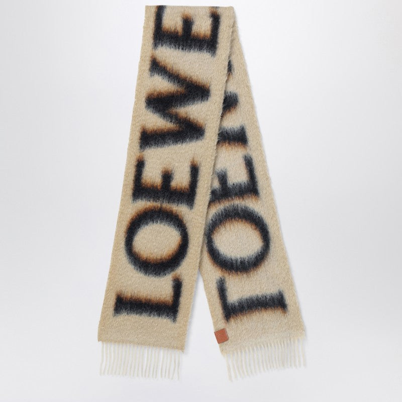 LOEWE Beige/black scarf with logo F811257X03WOP_LOEW-3154