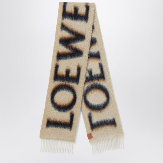 LOEWE Beige/black scarf with logo F811257X03WOP_LOEW-3154