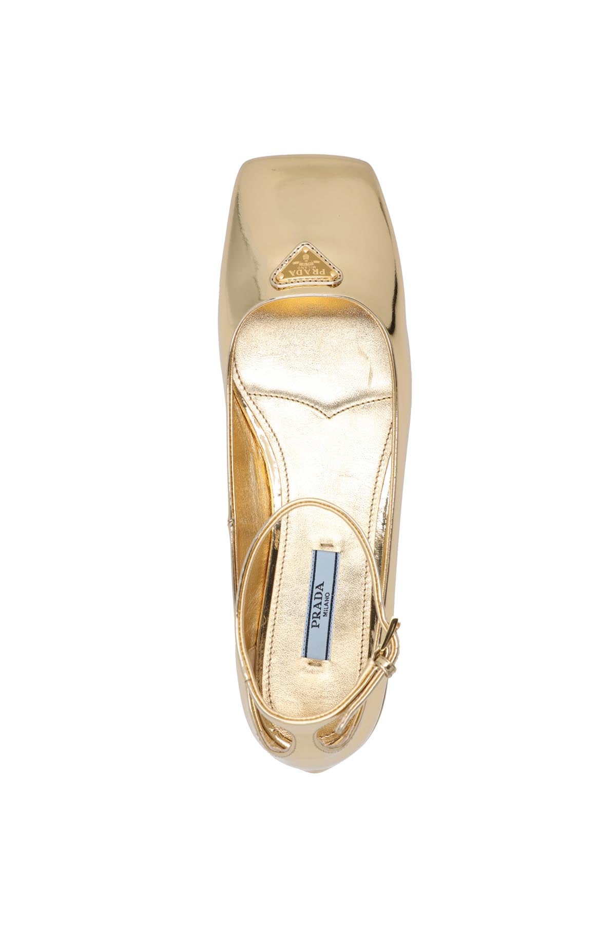 Prada LAMINATED LOGO LEATHER BALLET FLATS 1F036NF0103AU1F0522