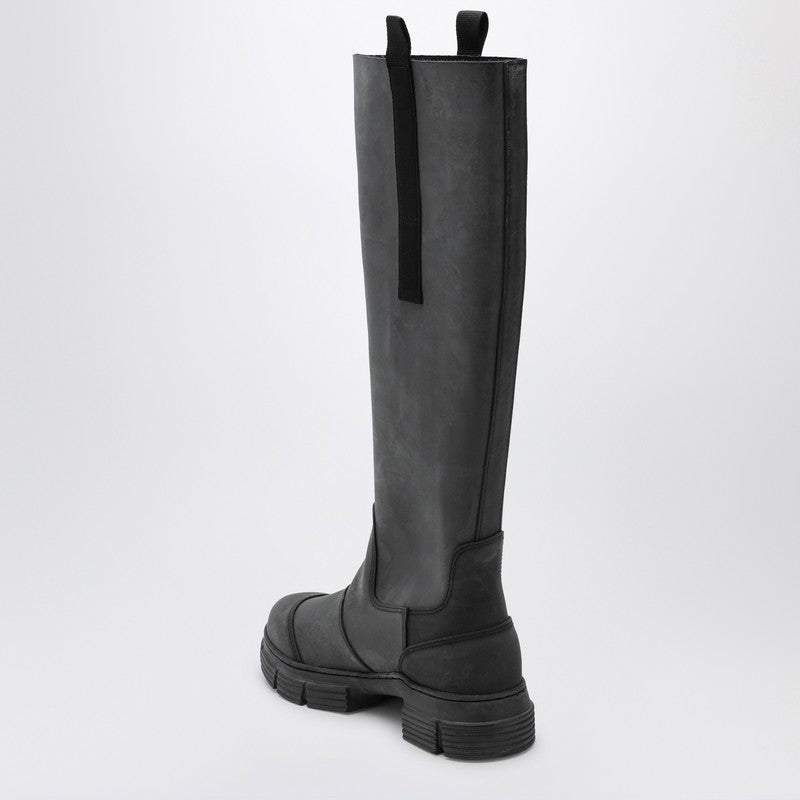 GANNI Black recycled rubber boot S19134628M_GAN-099