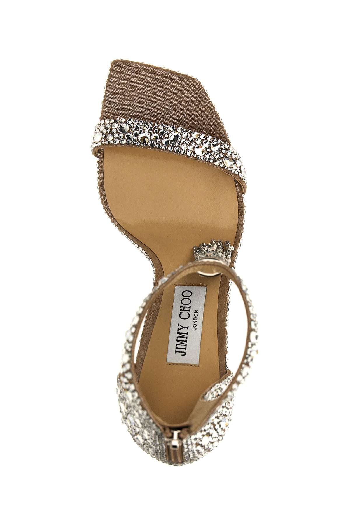 JIMMY CHOO 'VINCA' SANDALS VINCA95BDABEIGECRYSTALMIX