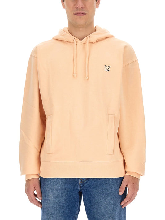 Maison Kitsuné SWEATSHIRT WITH FOX PATCH KM00327KM0027PEACH