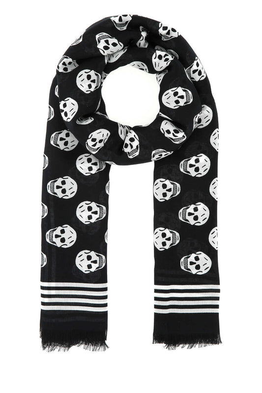 Alexander McQUEEN BIKER SKULL PRINT SCARF 5909344418Q1078