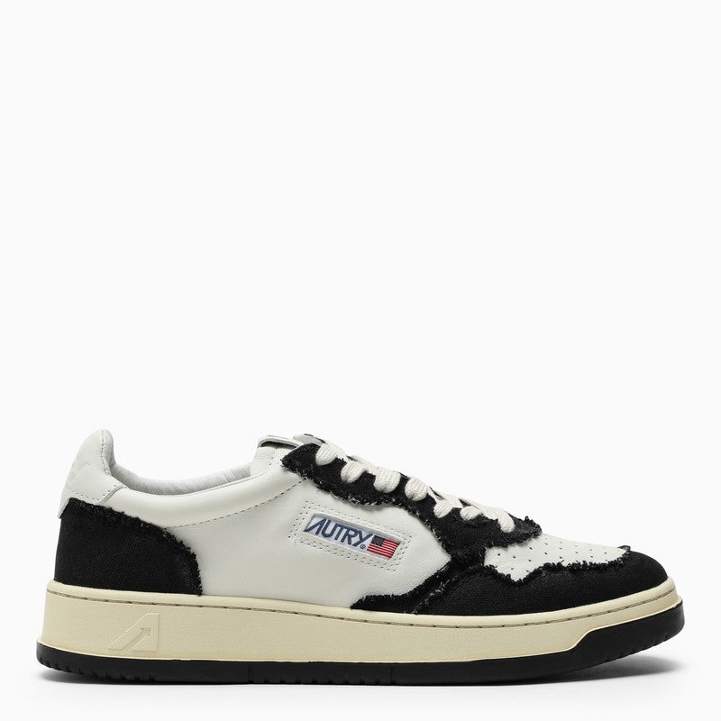 AUTRY Medalist wblack/white leather and canvas trainer AULMCB02M_AUTRY-BLK