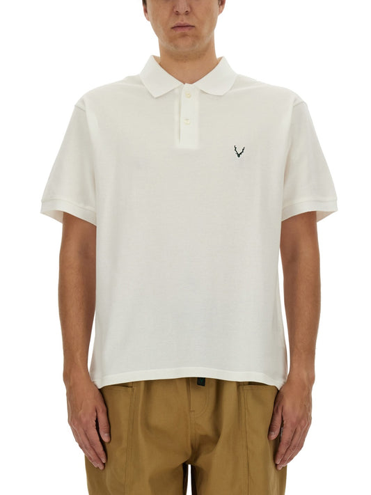 South2 West8 COTTON POLO OT614A-WHITE