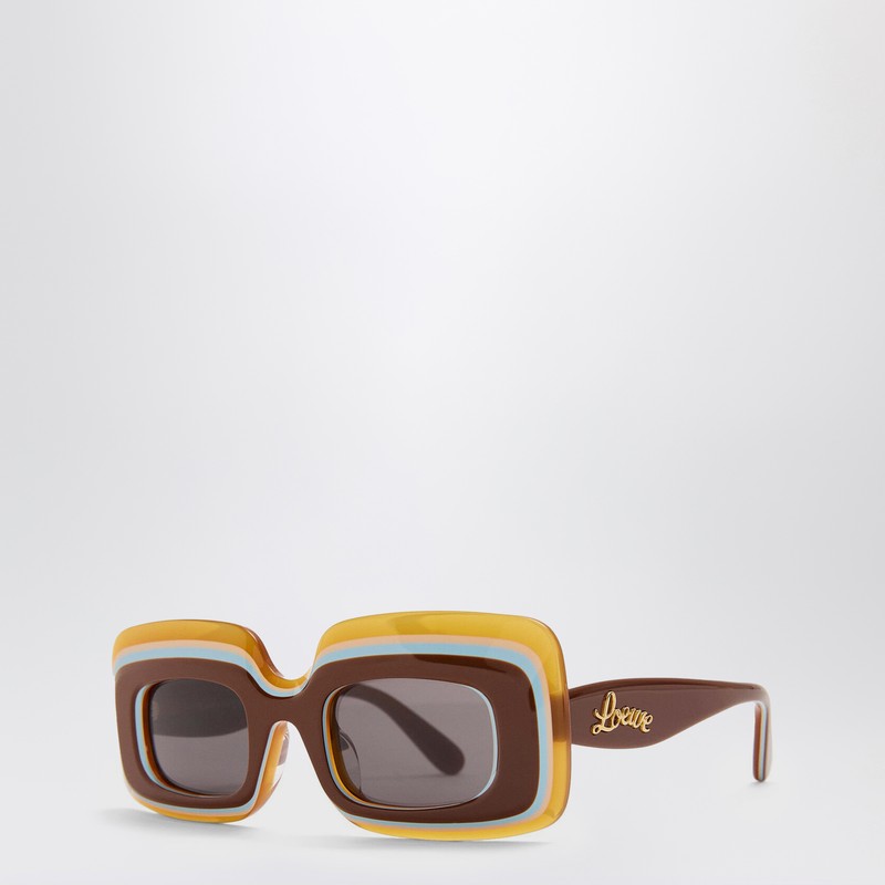 LOEWE Brown/multicoloured rectangular acetate sunglasses G776SUNX05PVCO_LOEW-3428