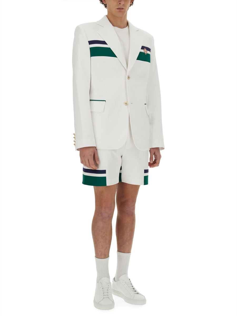 Casablanca SPORT TAILORING JACKET MS24-JK-26301WHITE/GREEN/NAVY