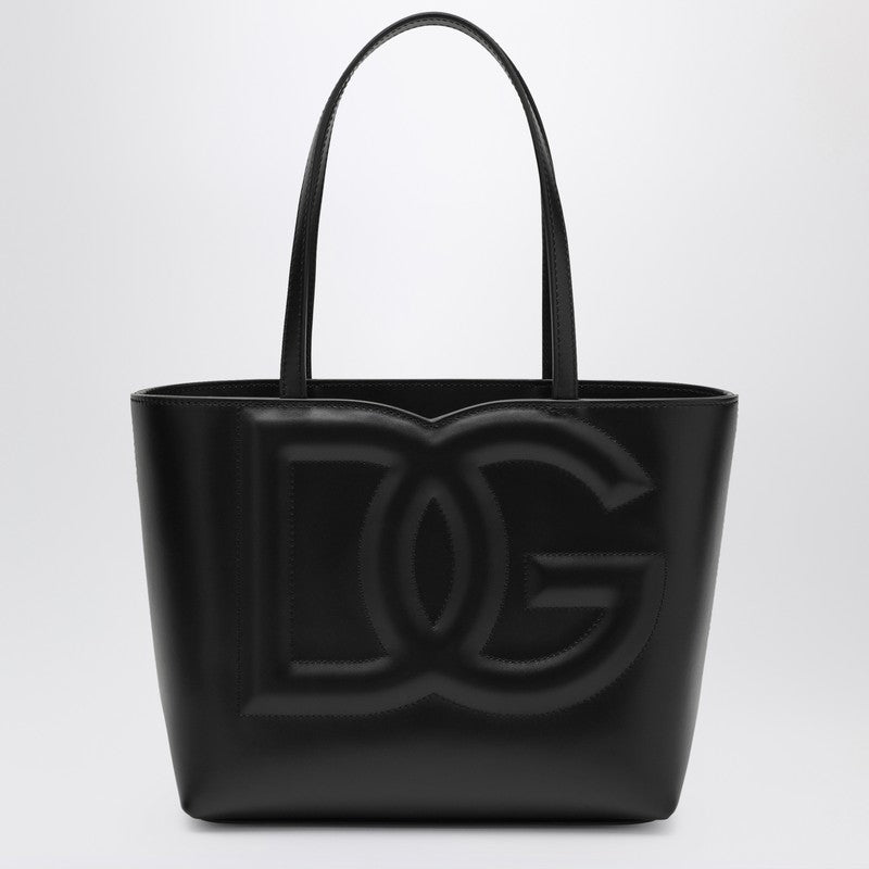 Dolce & Gabbana DG logo black leather small tote bag BB7337AW576P_DOLCE-80999