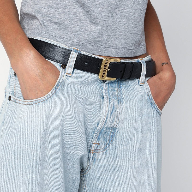 MIU MIU Black leather belt 5CC545EFXP_MIU-F0002