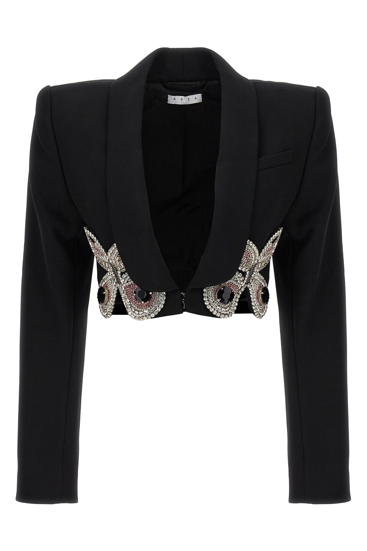 AREA BLAZER 'EMBROIDERED BUTTERFLY CROPPED' 2303J06171BLACK