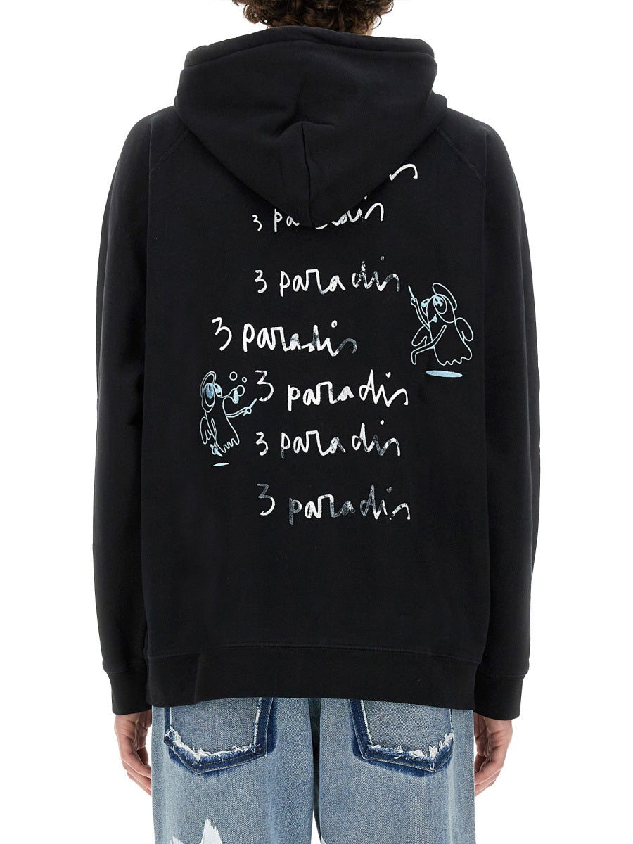 3.PARADIS X EDGAR PLANS SWEATSHIRT SS24102BLACK