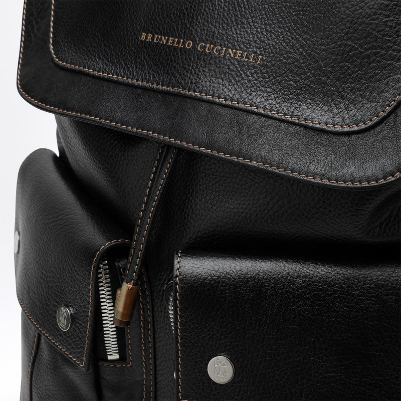 Brunello Cucinelli Black leather backpack MBZIU325LEP_CUCIN-C101