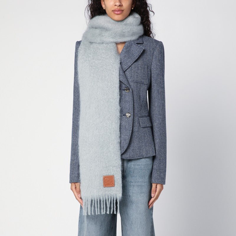 LOEWE Light grey mohair and wool scarf F655254X01DWOP_LOEW-1130