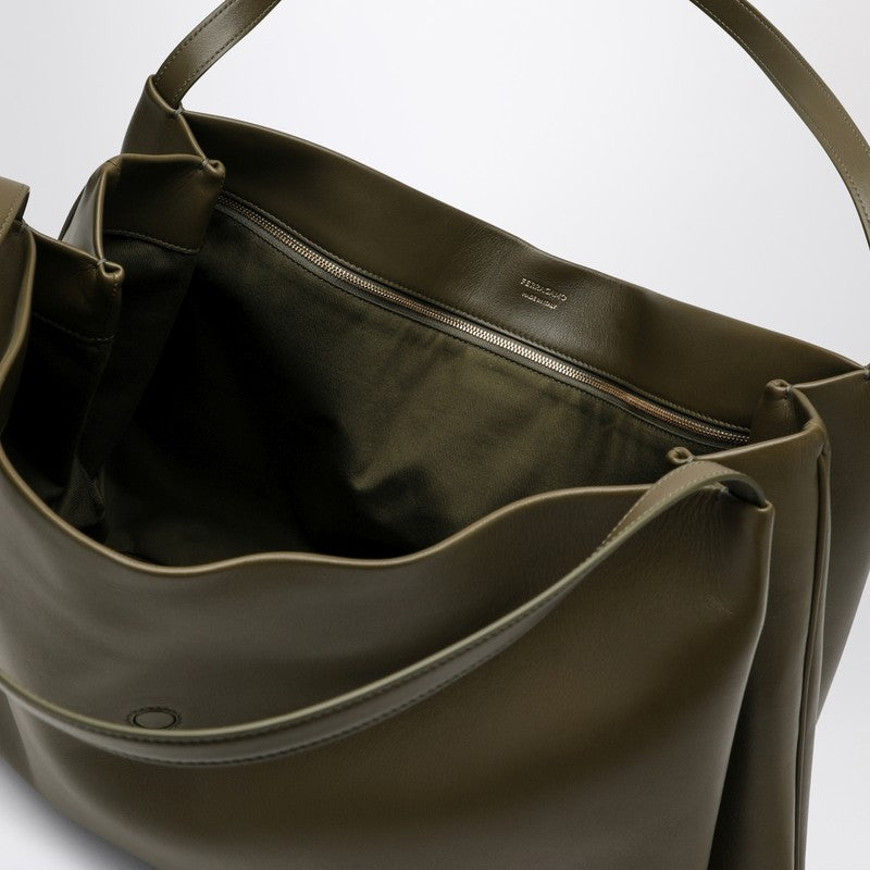 FERRAGAMO Large olive green leather tote bag 0777340LEP_FERRA-NO