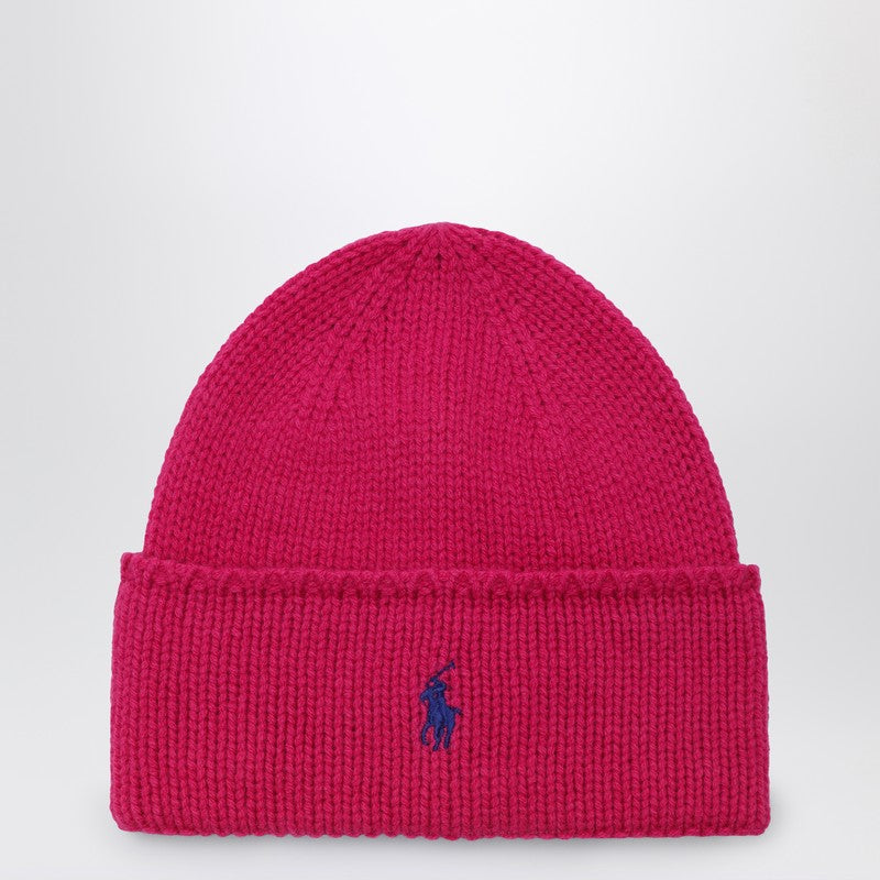 Polo Ralph Lauren Fuchsia wool bonnet with logo 455954355003WOP_POLOR-CP