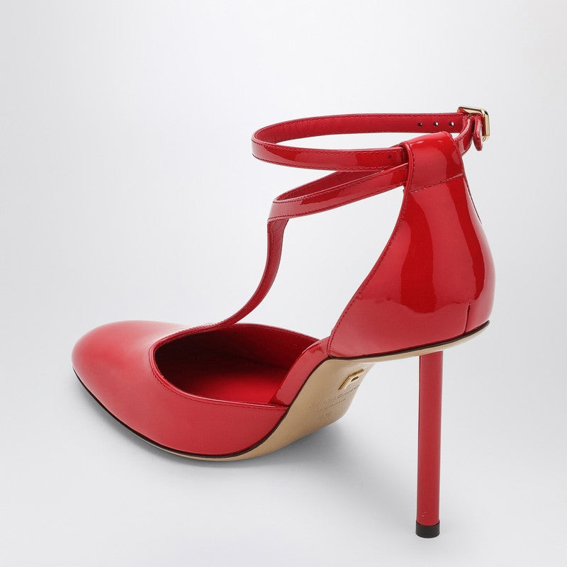 FERRAGAMO Red Pump T-strap in patent leather 07772101CLEP_FERRA-FR