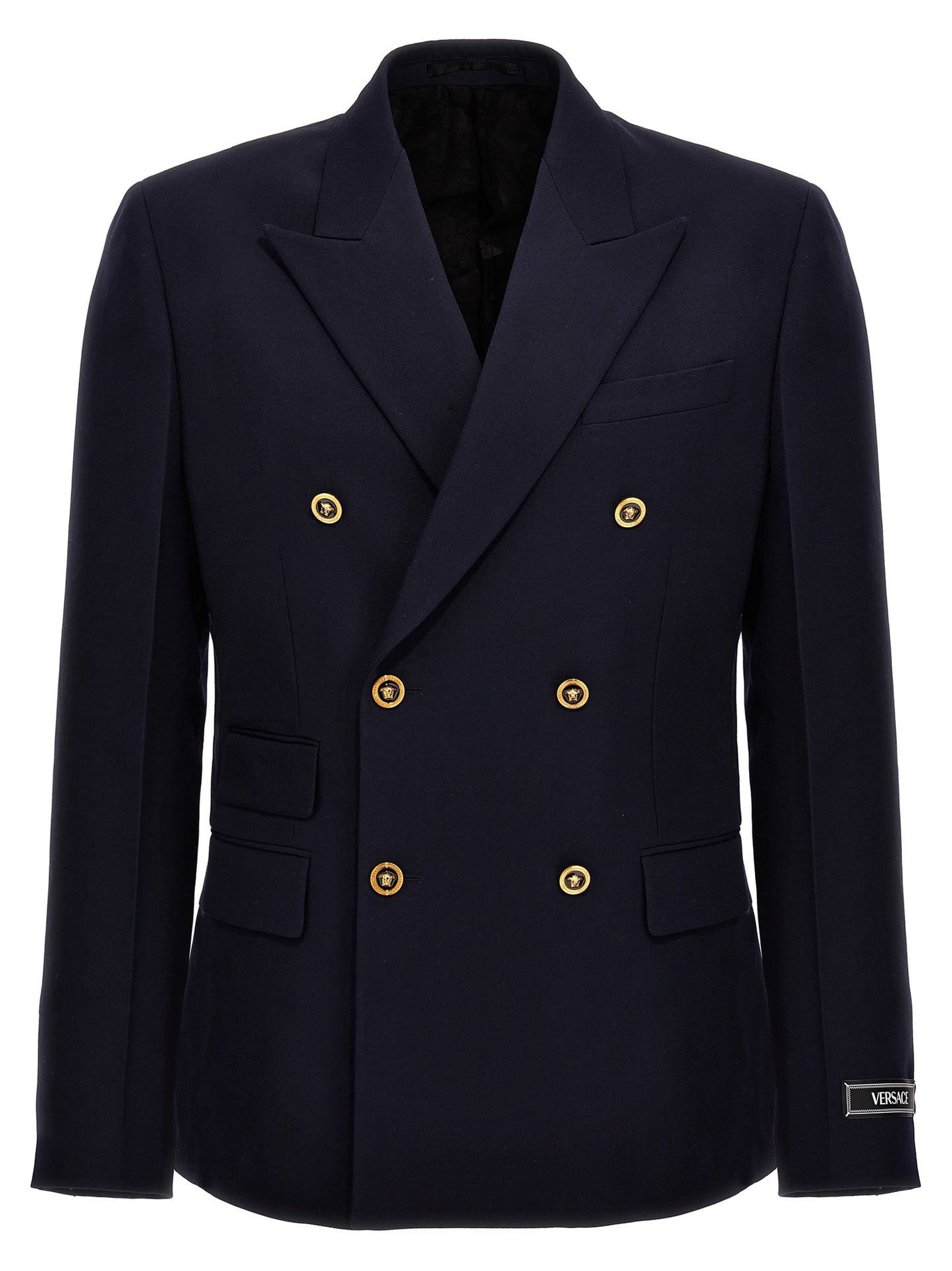 VERSACE DOUBLE-BREASTED WOOL BLAZER 10132831A098381UI20