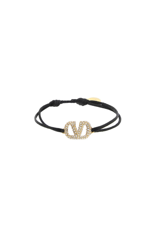 Valentino Garavani vlogo signature cord ブレスレット with crystals 4W2J0F81YAB32U