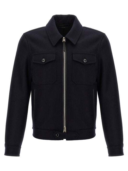 TOM FORD 'LIGHT MELTON OFFICER' JACKET OBS040FMW044F24HB825