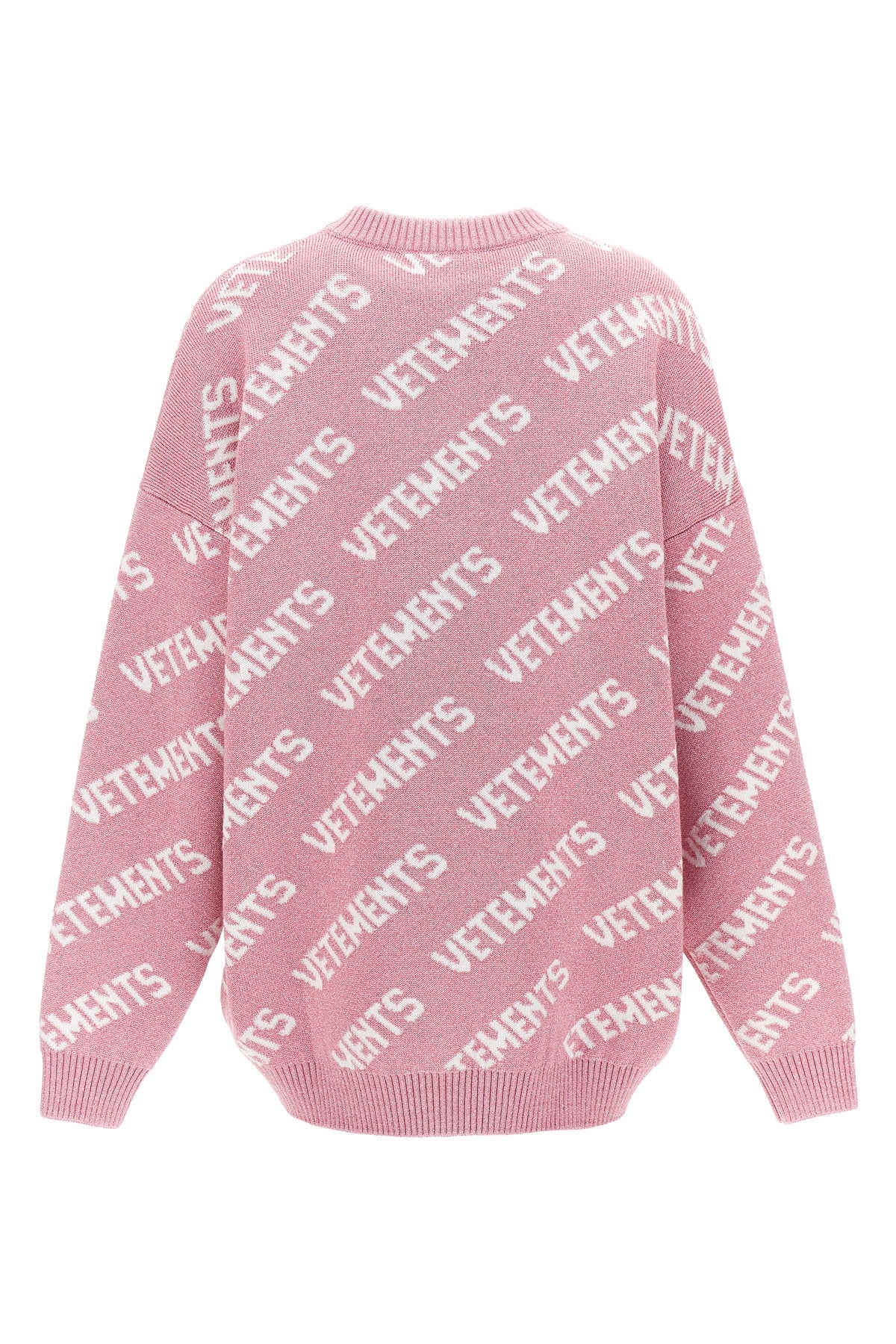 VETEMENTS 'LUREX MONOGRAM' SWEATER UE54KN220PBABYPINKWHITE