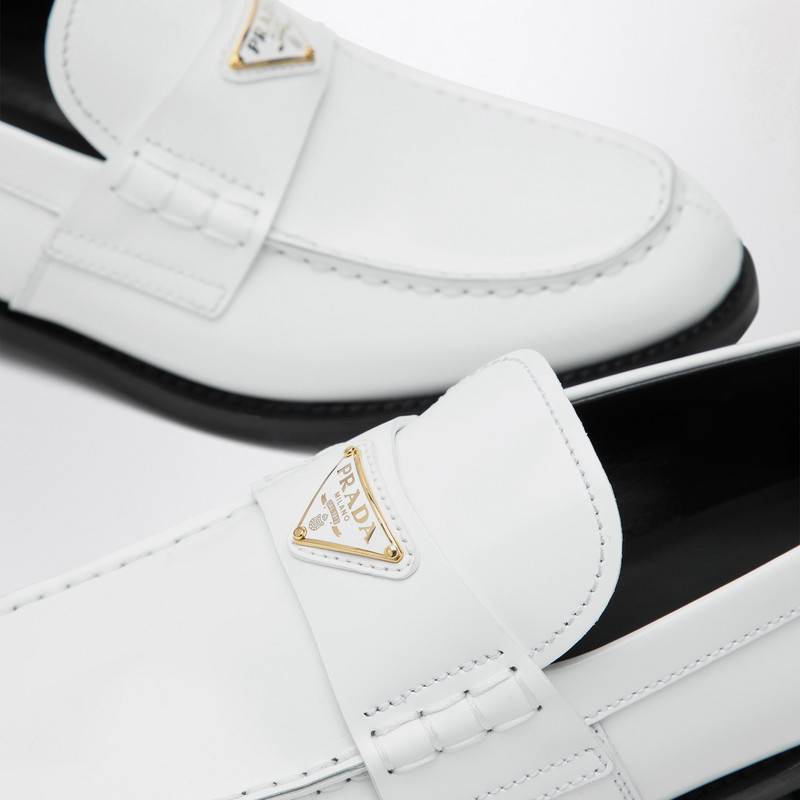 Prada White brushed leather loafer 1D813NA020055Q_PRADA-F0009