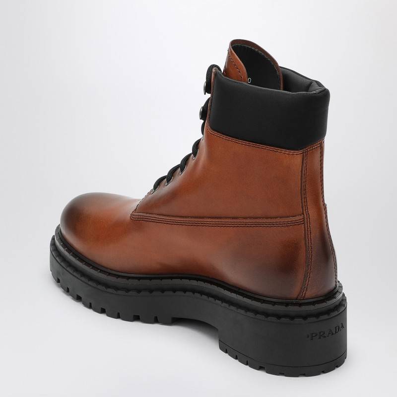 Prada Cognac-coloured ankle boots in leather and Re-Nylon 1T704NG0553LPPQ_PRADA-F0046