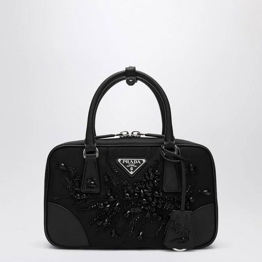 Prada Re-Edition 1978 black medium trunk with embroidery 1BB121TRO2C4QP_PRADA-F0632