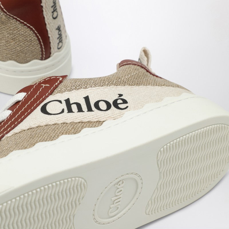 Chloé Lauren sneaker in linen and leather CHC22U108Z4P_CHLOE-90U