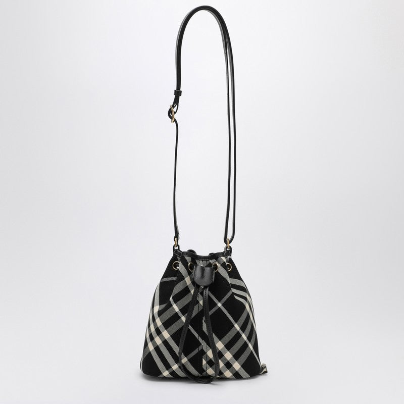 Burberry Black Check Clutch shoulder bag with drawstring 8095057159199P_BURBE-A1003