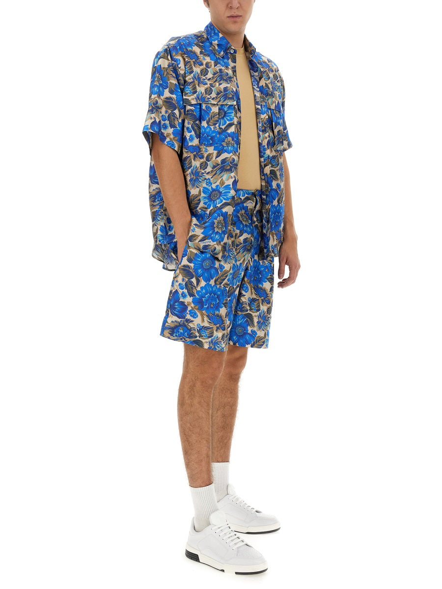 MOSCHINO SHORT ALL OVER BLUE FLOWER 036420571365