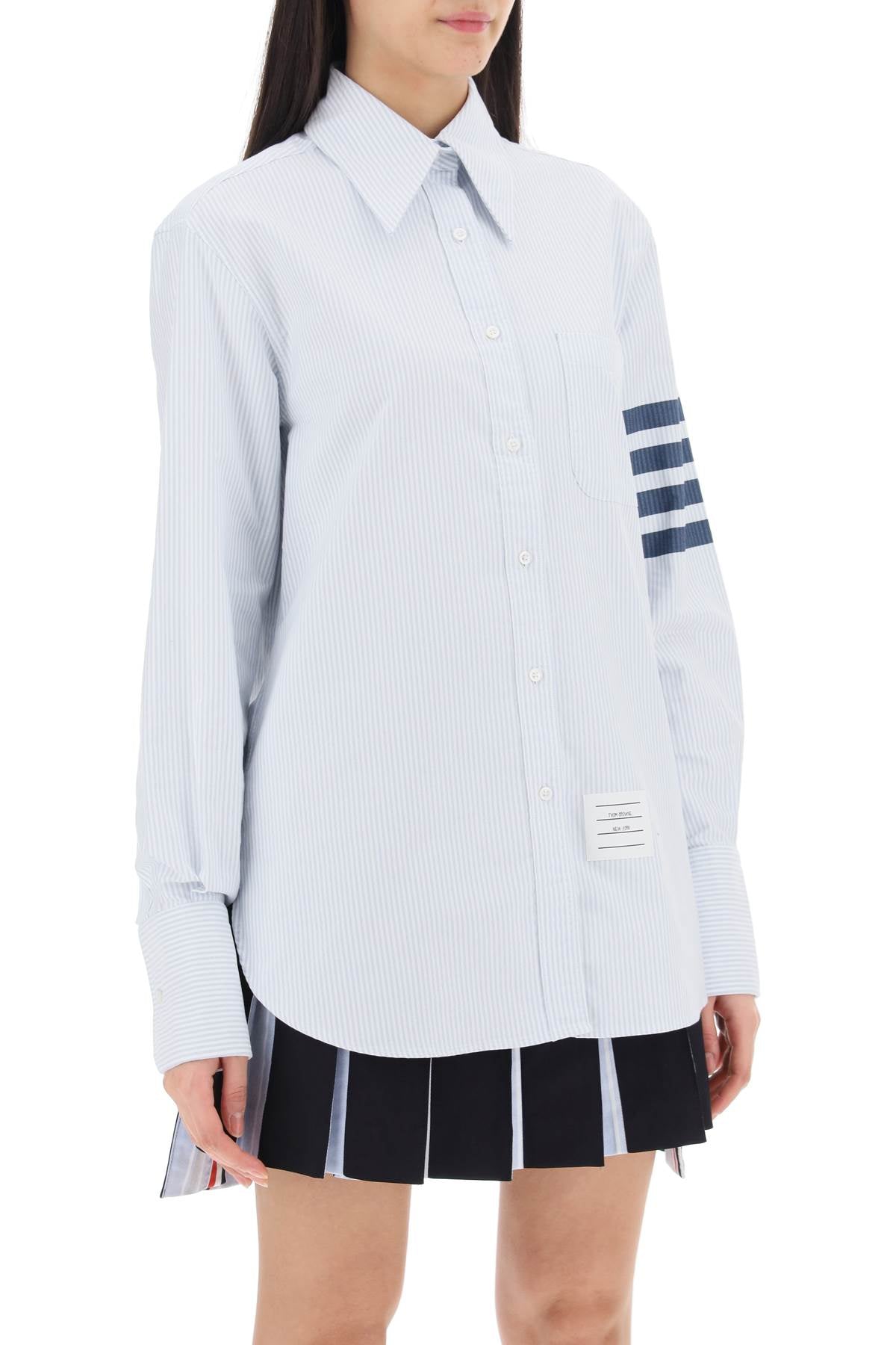 Thom Browne striped oxford shirt with pointed collar FLL169A01479450