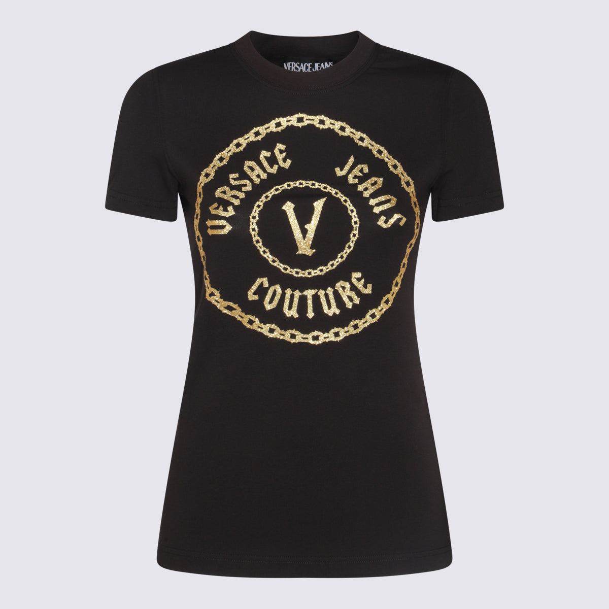 VERSACE JEANS COUTURE T-shirts and Polos Black 77HAHT02CJ03TG89
