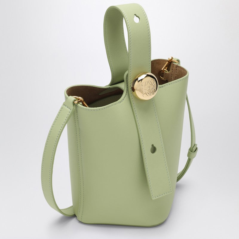 LOEWE Light green calfskin Pebble Bucket small bag AANBBBMX01LEP_LOEW-3916