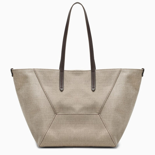 Brunello Cucinelli Rope-coloured shopper bag in cotton and linen MB8TD2571COO_CUCIN-C216