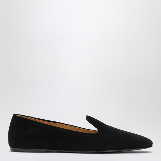 The Row Lippi black suede loafer F1511L21O_THERO-BLK