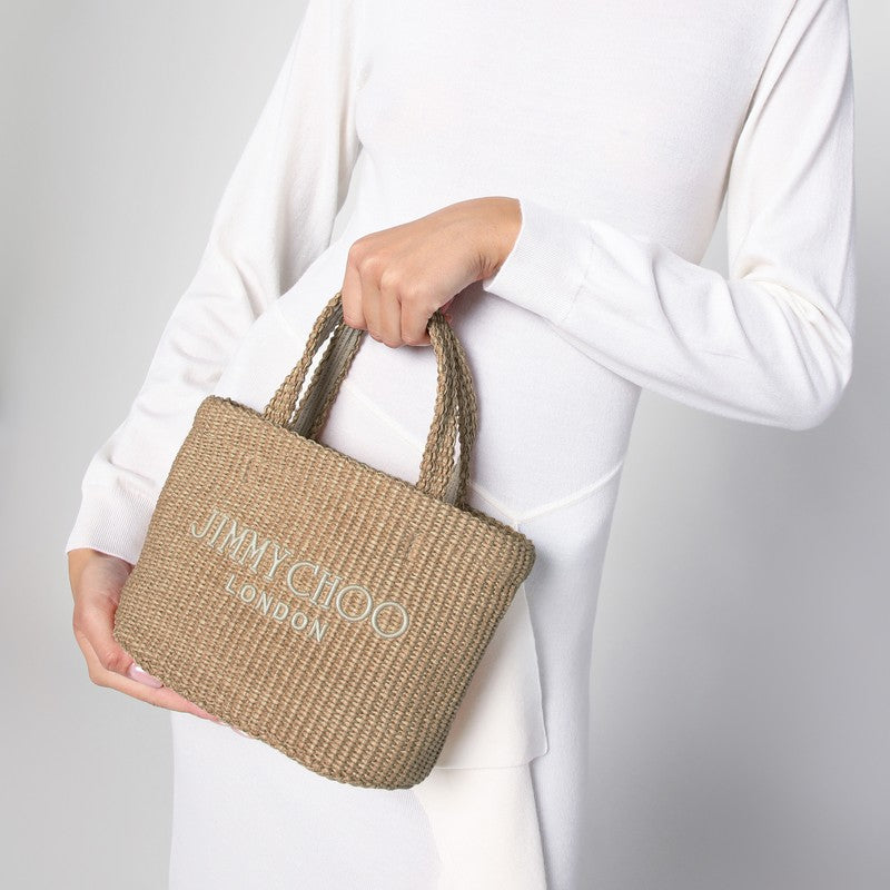 JIMMY CHOO Small Beach Tote East-West in natural rafia BEACHTOTEEWMINIJYNP_JIMCH-NL