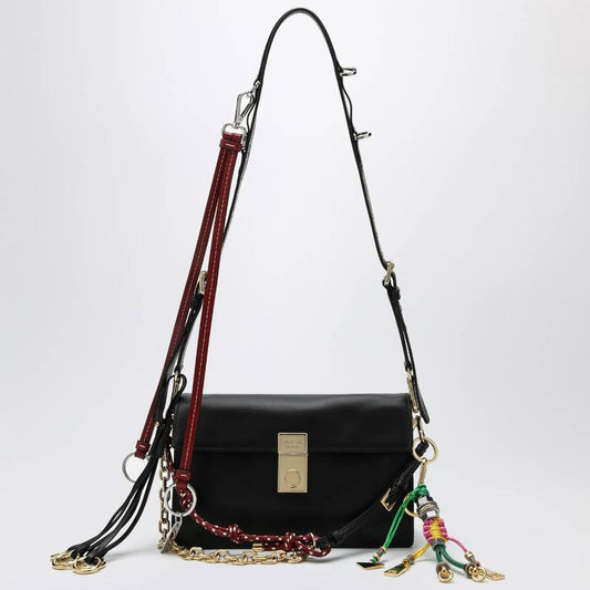 Prada Soft Sound small black leather shoulder bag with charms 1BD379OO62C6AQ_PRADA-F0002