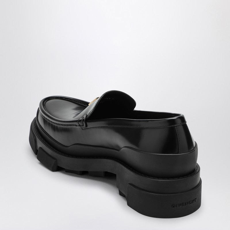 GIVENCHY Black leather loafer with logo BE201KE1N5P_GIV-001