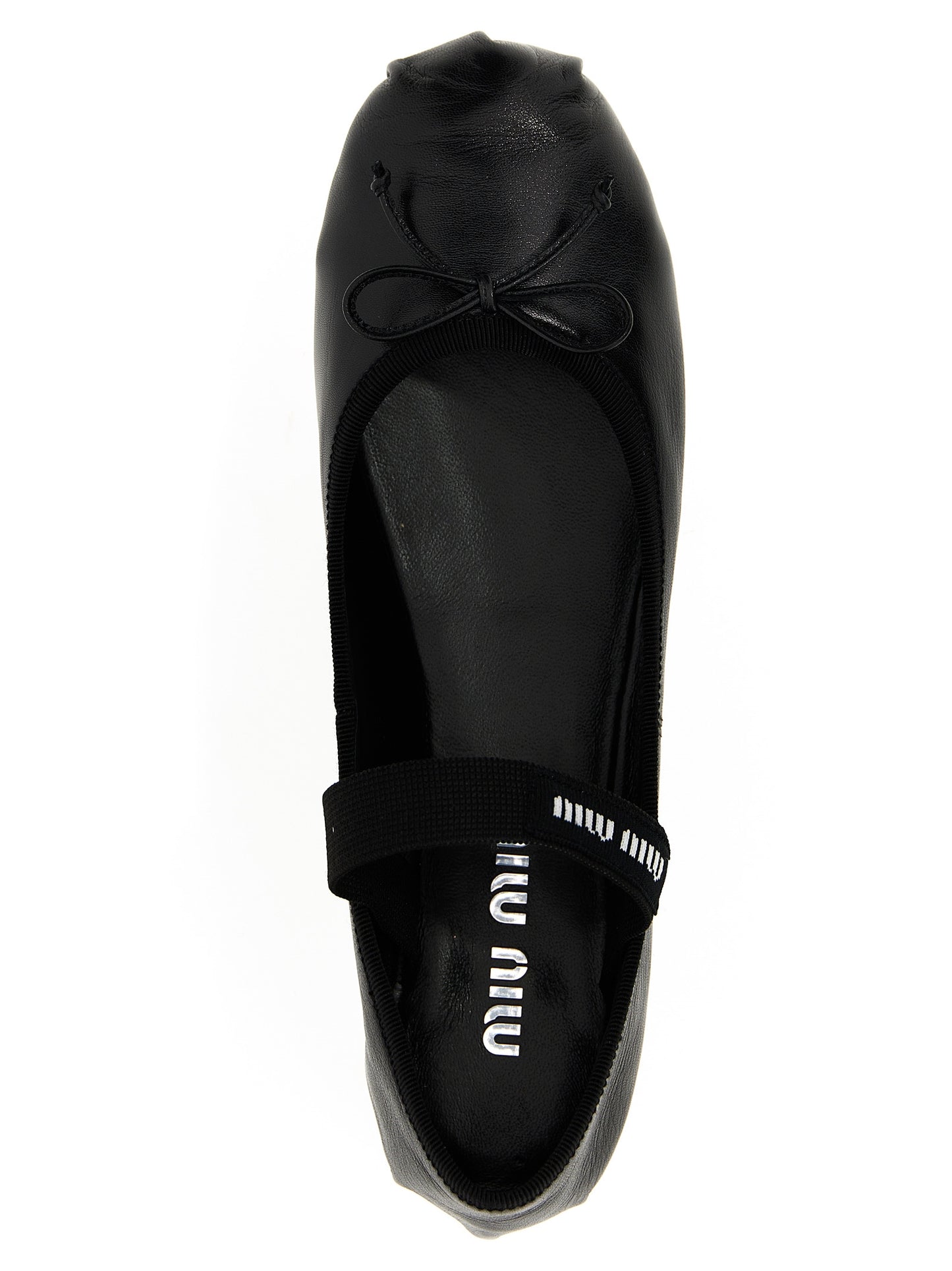 MIU MIU LOGO BOW BALLET FLATS 5F794DFDX05XUUF0002