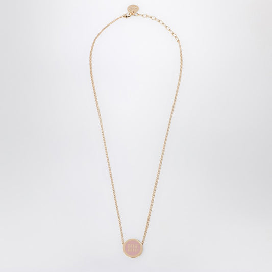 MIU MIU Metal necklace with pink logo 5IC0962F6TP_MIU-F0615