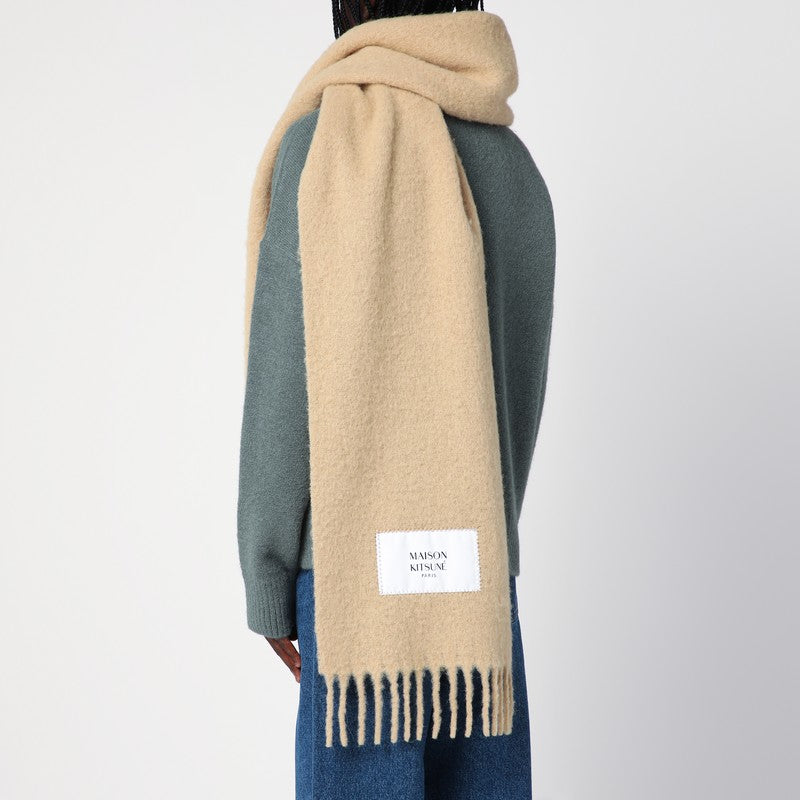 Maison Kitsuné Light beige wool-blend scarf LM06206UWA0022P_KIT-P242