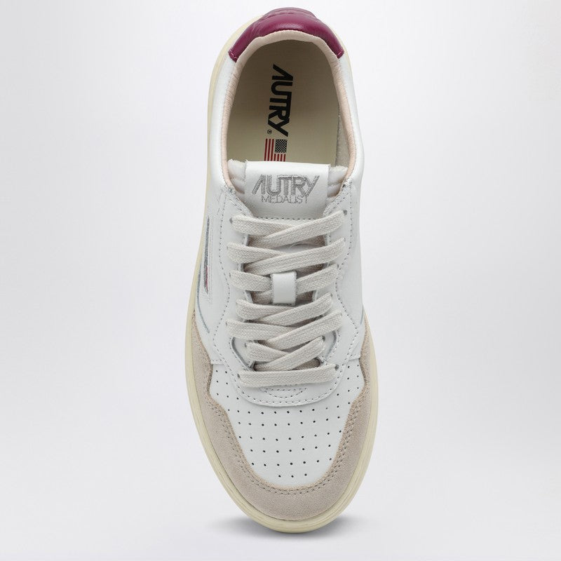 AUTRY Medalist white/raspberry leather trainer AULWLS73P_AUTRY-LS73