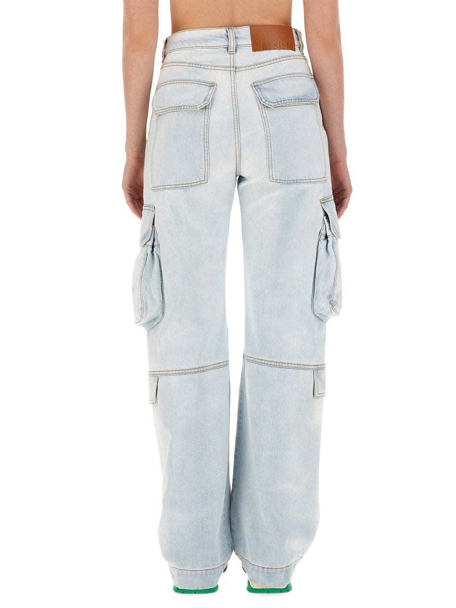 MSGM DENIM CARGO PANTS 3641MDP254L24726982