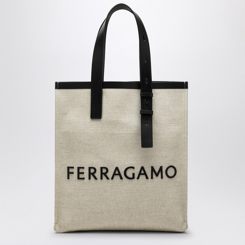 FERRAGAMO Canvas tote bag with logo 0764870NFP_FERRA-NN