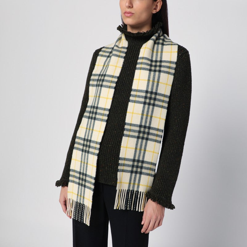 Burberry Yellow and green Check cashmere scarf 8098725160205P_BURBE-C1490