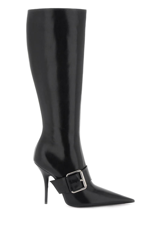 Balenciaga shiny leather boots with maxi buckle