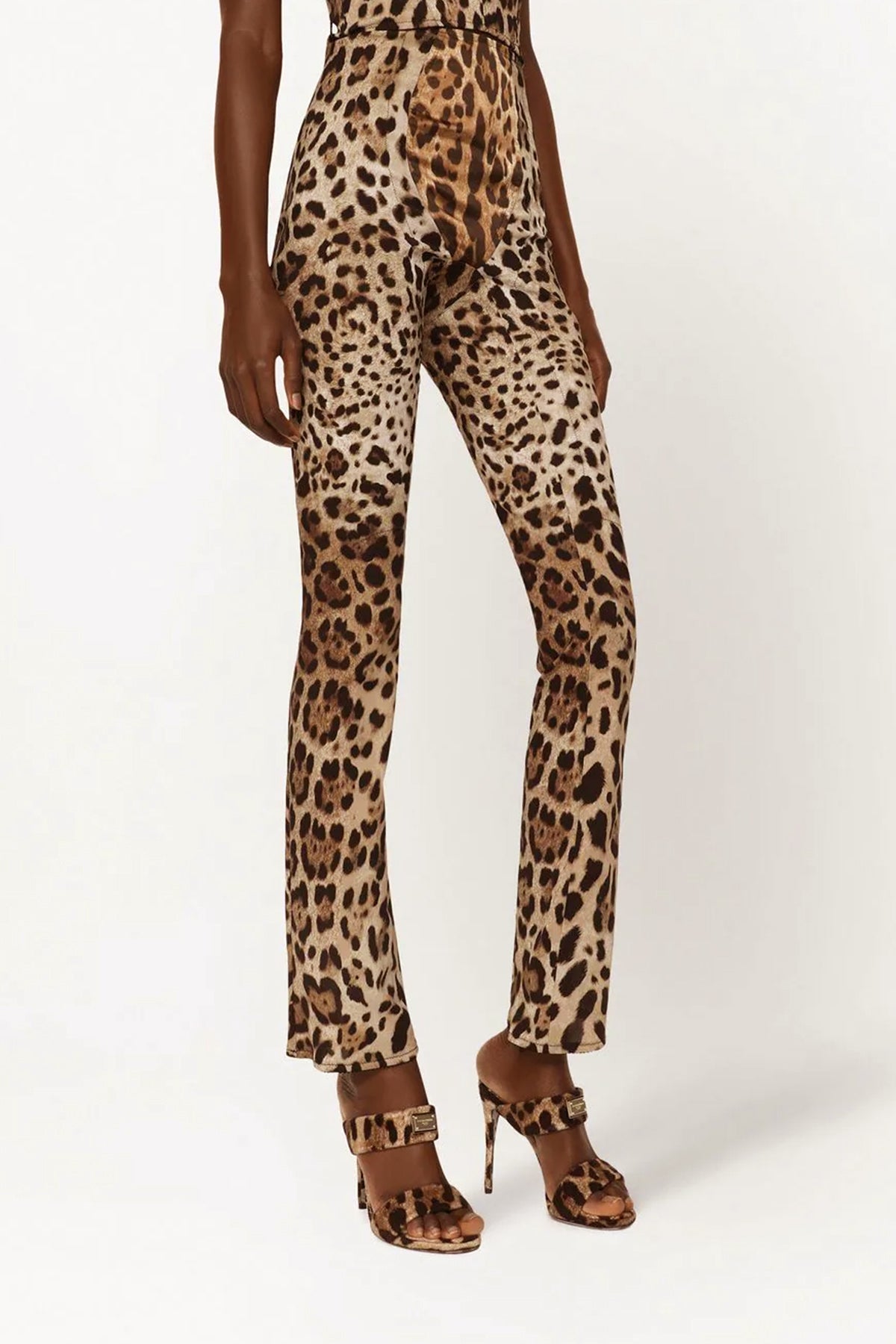 Dolce & Gabbana LEOPARD PRINT MARQUISETTE PANTS FTCXKTFSSF7HY13M