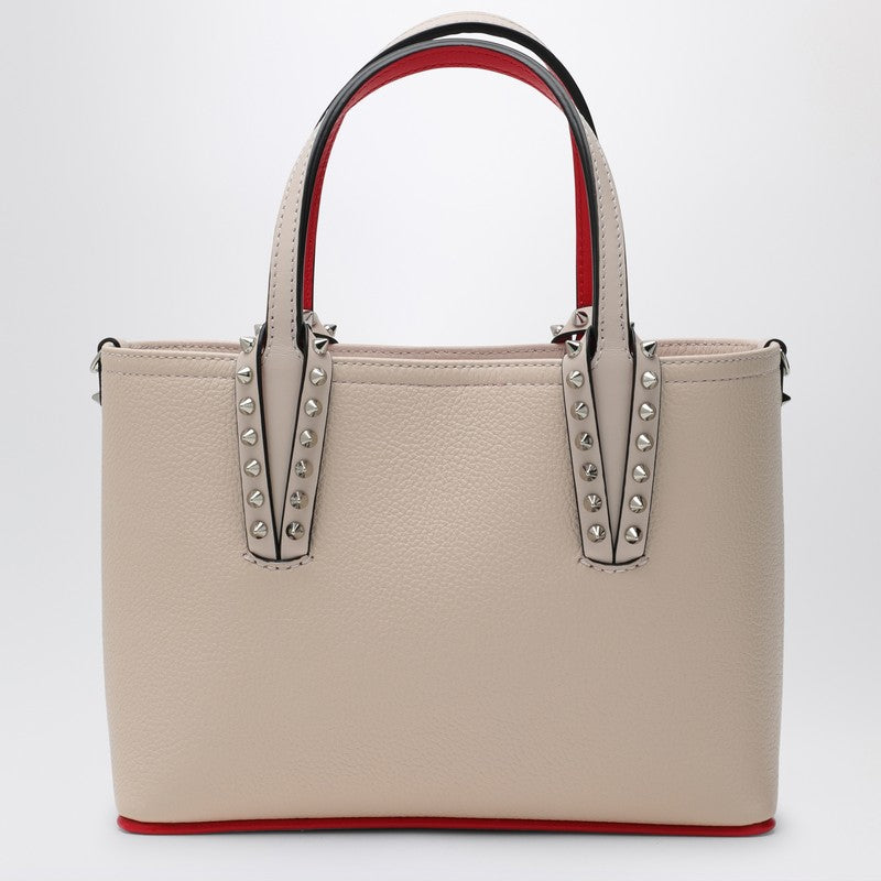 Christian Louboutin Cabata Ivory leather mini tote bag with spikes 1205054LEP_LOUBO-F611